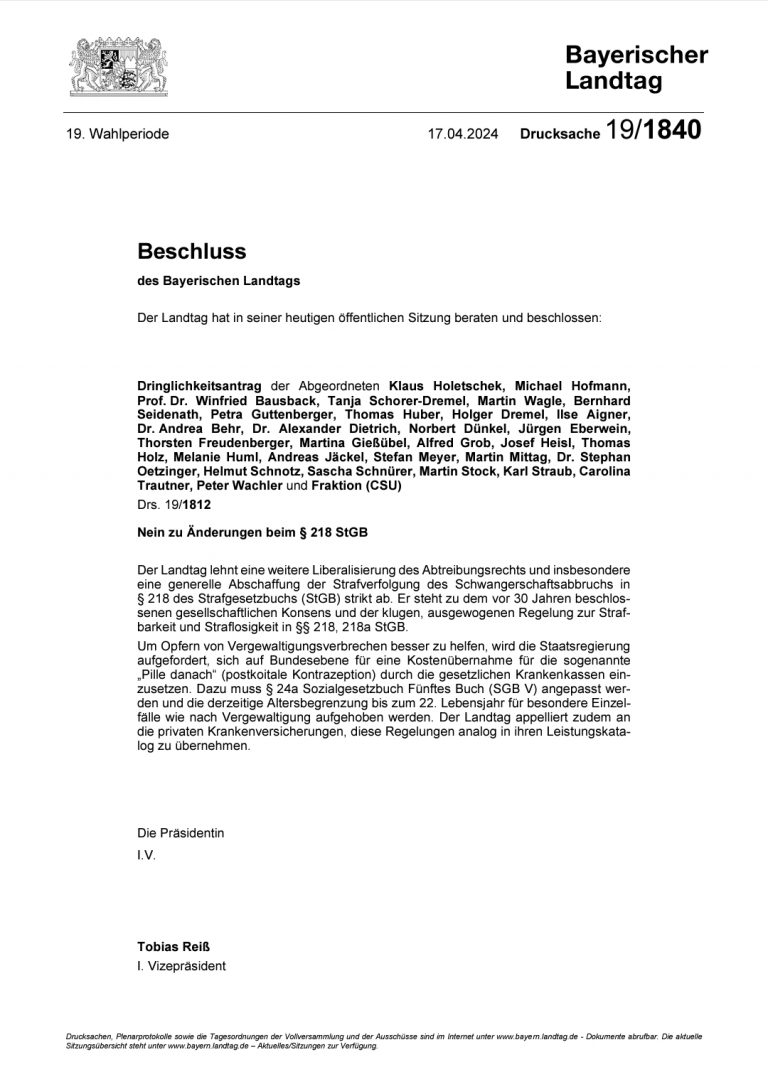 Beschluss des Dringlichkeitsantrags/ Bayerischer Landtag, https://www.bayern.landtag.de/www/ElanTextAblage_WP19/Drucksachen/Folgedrucksachen/0000001000/0000001306.pdf