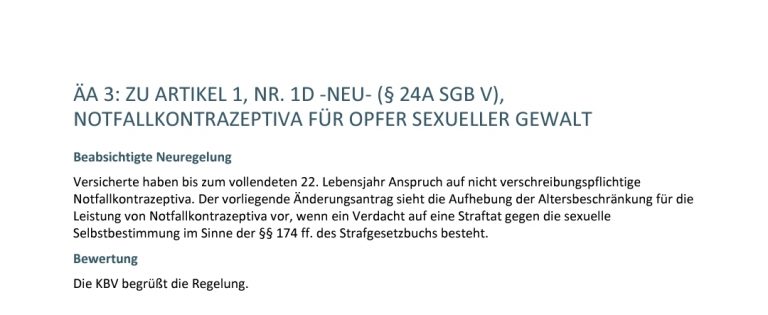 Teil II, Auszug der Stellungnahme