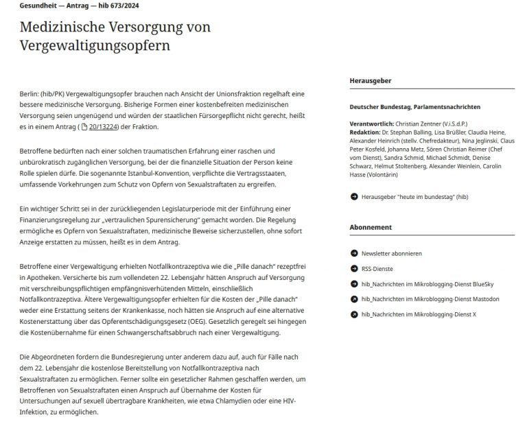 Pressemitteilung des Deutschen Bundestages hinsichtlich des Erstantrags vonseiten der CDU/CSU-Fraktion, https://www.bundestag.de/presse/hib/kurzmeldungen-1023346