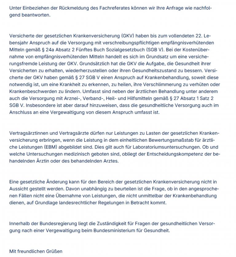 Auszug der Antwort des BMFSFJ, https://fragdenstaat.de/anfrage/gesundheitliche-versorgung-gewaltbetroffener-frauen-art-25-istanbulkonvention/