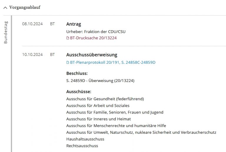 Ausschussüberweisungen des Antrags der CDU/CSU-Fraktion, https://dip.bundestag.de/vorgang/gesetzliche-voraussetzungen-f%C3%BCr-eine-erstattung-der-kosten-von-medizinischen-schutzmaßnahmen/316277